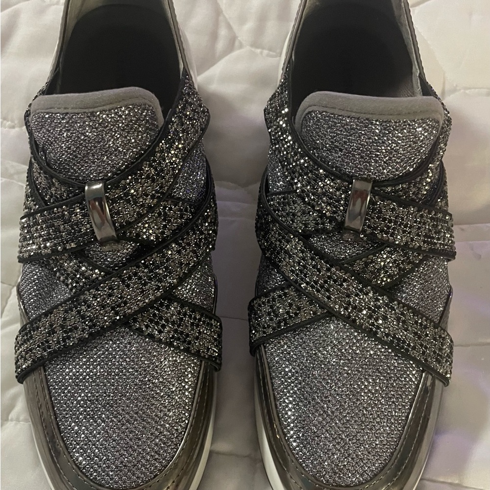 Gianni Bini Sparkling Silver Sneakers